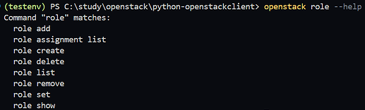 openstack role 명령어 목록